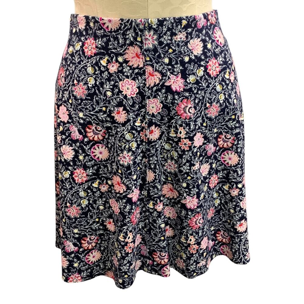 Small LOFT Pull On Knit Skirt Floral New Elastic Waist A-Line